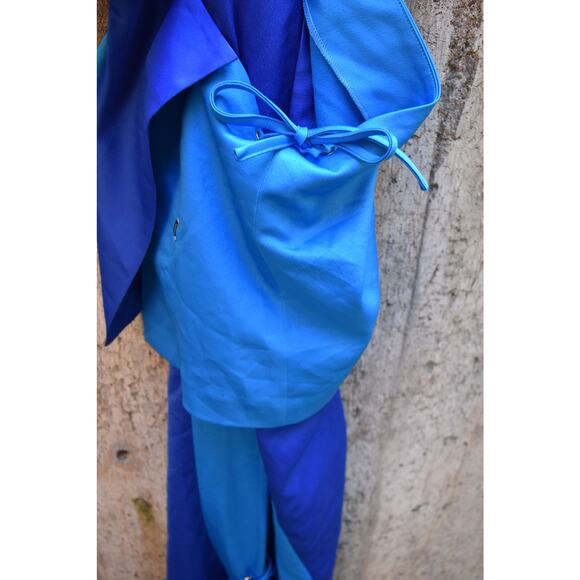 Tyler McGillivary Two-Tone Blue Lace-Up Flare Pants – Size L, NWT - Picture 4 of 6